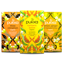 Range of Pukka teas and supplements