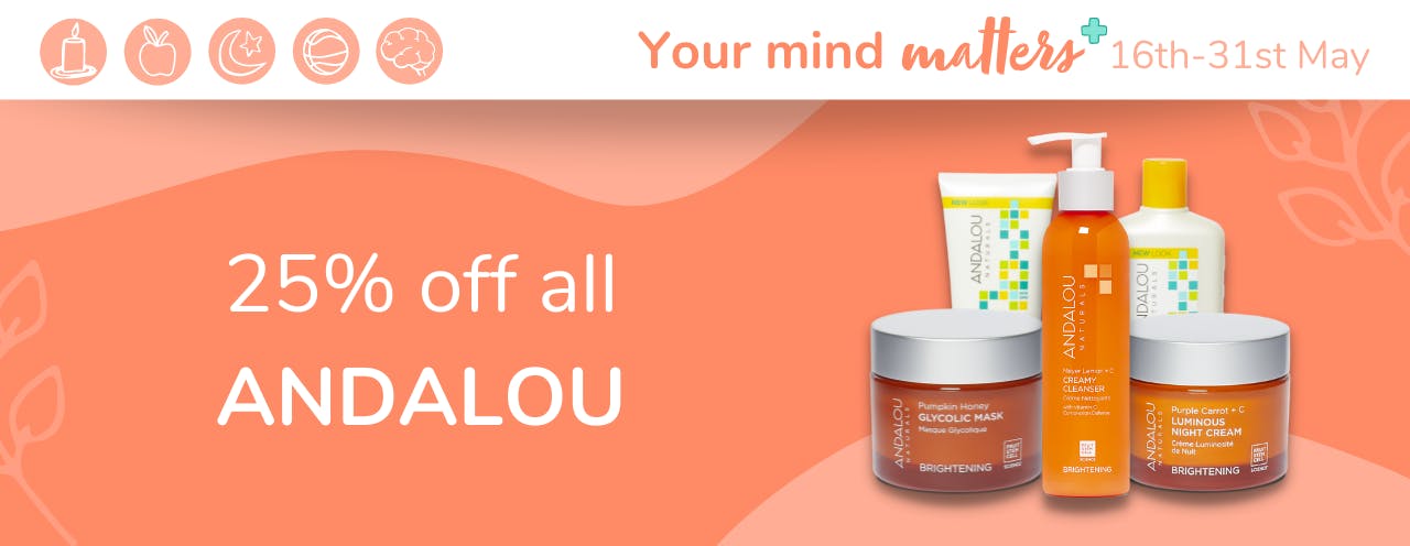 Your Mind Matters deal: 25% off all products from eco-friendly skincare brand Andalou