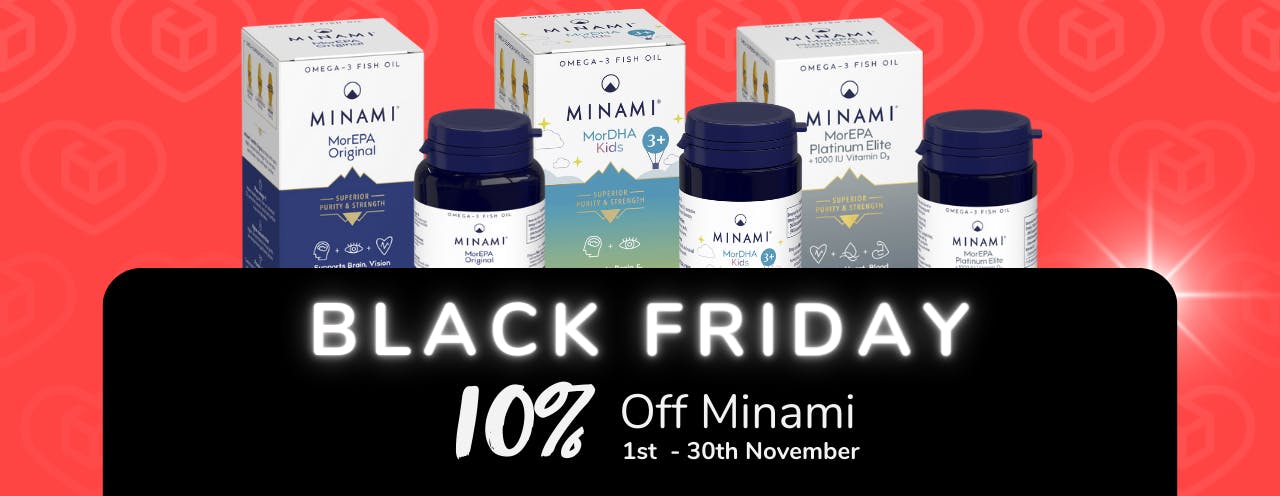White text on black background saying: 'Black Friday Sale, up to 10% off Minami at medino.com'