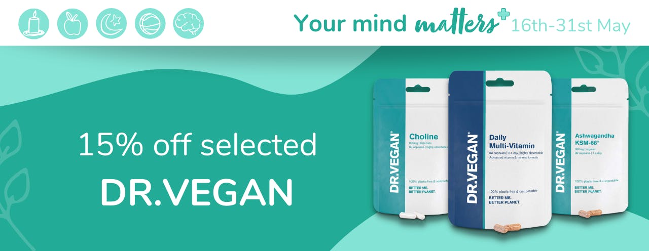 Your Mind Matters deal: 15% off selected vegan-friendly supplements by Dr.Vegan