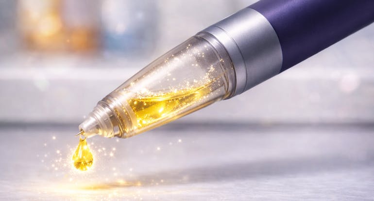 Man injecting himself in the stomach with a mounjaro kwikpen