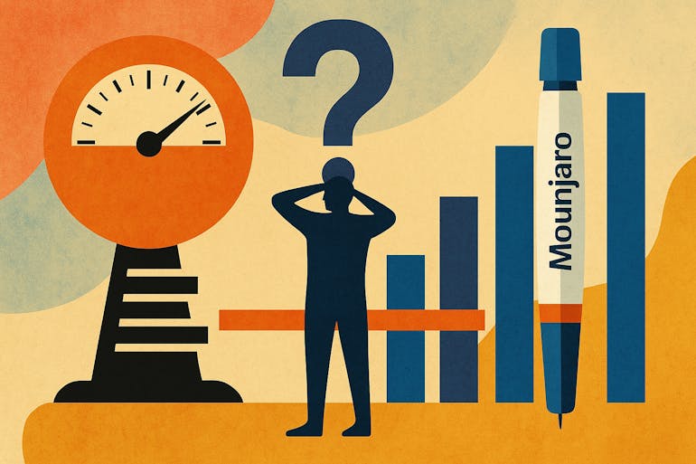 abstract image of confused man and bar chart