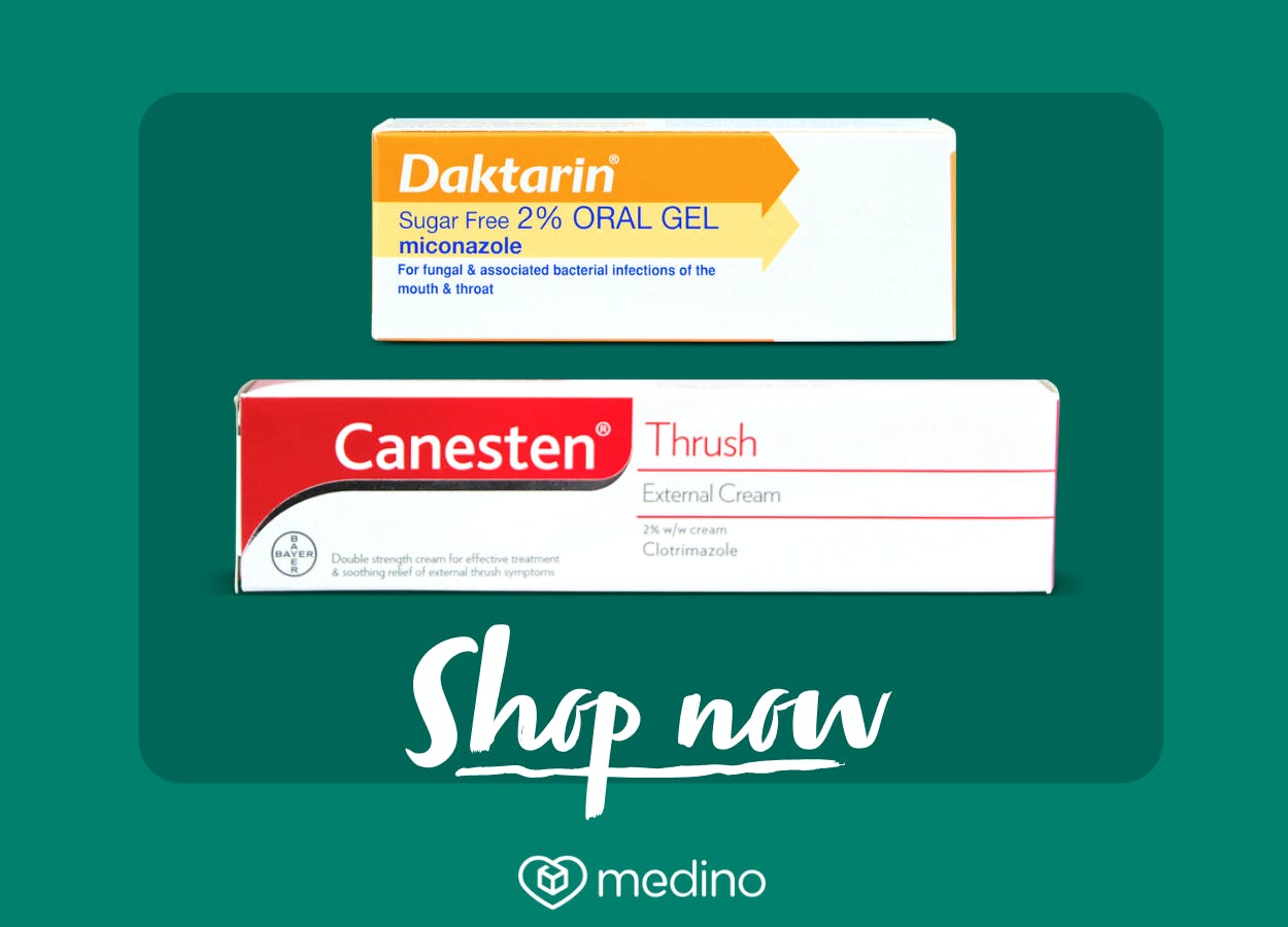 Canestan cream and male thrush products with Shop now button