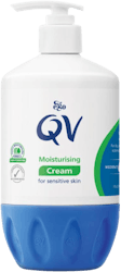 A bottle of QV moisturising cream 500g